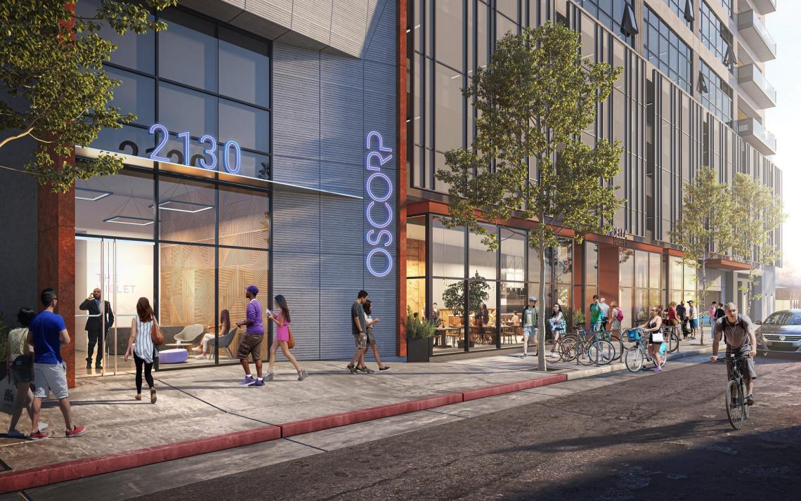 Rendering vs. Reality Arts District offices at 2130 E. Violet Street